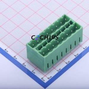 KF2EDGKVCH-5.0-2*8P Plug-in Terminal Block Through hole,P=5mm Connector Board-to-Board / Socket - Closed 5mm Green Straight Pin - Product Image 1