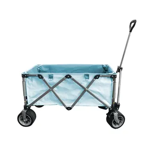 Wagon Chariot Chariot Multifonctionnel Pliant Pliable Extérieur Plage 4 roues Plastique Logo Personnalisé D6 Trolly Box Plastique 100kg