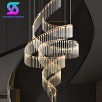 Luminaire de décoration d'intérieur moderne et luxueux Luminaire suspendu pour lustres en cristal à DEL personnalisé pour grand hôtel et église Escalier
