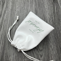 Pochettes en microfibre personnalisées avec logo imprimé, sacs cadeaux à cordon pour l'emballage d'accessoires de bijouterie fine, boucles d'oreilles