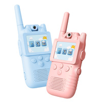 Talkie-walkie vidéo durable pour enfants avec caméra rotative, capture photo, lampe de poche, interphone vidéo, jouet pour aventures en plein air et voyages