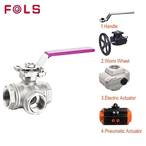 Válvula de Bola Roscada de 3 Vías WCB CF8 CF8M de Acero Inoxidable 316, 1000 WOG PN63, Estándar ASTM, Puerto NPT Tipo T/L con Base de Montaje - Product Image 3