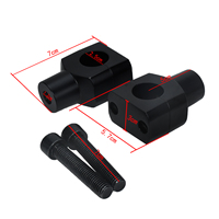HCMOTORKU Abrazaderas Elevadoras de Manillar de Motocicleta de 1.25mm (25mm) Negras/Cromadas, Compatibles con Harley Dyna Sportster Softail Custom