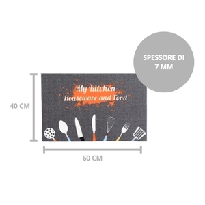 Set di 2 tappetini da cucina antiscivolo 40x60 cm, spessore 7 mm, morbidi e assorbenti, in poliestere con retro in lattice - Product Image 2