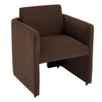 [Stock US] Chaise de salle à manger moderne en forme de baril, avec accoudoirs rembourrés, en tissu velours confortable, expédition rapide depuis les États-Unis, 1 pièce minimum de commande