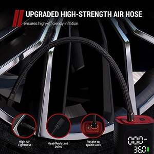 Compresseur d'air pour voiture Gonfleur de <span class=keywords><strong>pneu</strong></span> pour voiture Pompe à usage intensif Gonfleur de <span class=keywords><strong>pneu</strong></span> Pompe gonflable Poids léger Portable 12V Max Moto - Product Image 2