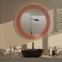 Miroir de salle de bain LED avec cadre en acrylique, anti-buée, lumière multicolore et commande tactile |   Support de la personnalisation OEM/ODM