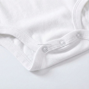 Newborn Baby Bodysuit 100% Organic Cotton <strong>White</strong> Short Sleeve Round Neck Soft Breathable Everyday <strong>Onesie</strong> - Product Image 2