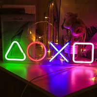 Manette de jeu Enseigne au néon LED Gamepad Neon Light PS4 XOXO Playstation Enseigne au néon pour chambre d'enfant Bar Club Art Decor