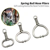 Anillo de Sujeción para Ganado con Resorte, Instrumentos Veterinarios, Pinza Nasal para Vacas con Resorte