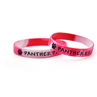 Bracelets promotionnels en silicone de couleur marbre personnalisables Bracelets en caoutchouc segmentés arc-en-ciel