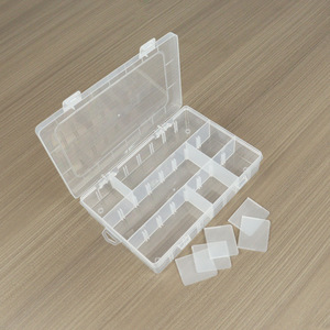 Transparent Plastic Storage Box 12 Compartments Detachable Jewelry Electronic Component Organizer Desktop <b>Display</b> <b>Case</b> - Product Image 2