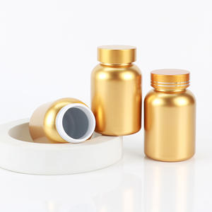 High-end UV golden Pharmaceutical grade food grade Plastic Gummy supplement <b>bottle</b> 5 oz Vitamins <b>Bottles</b> - Product Image 1