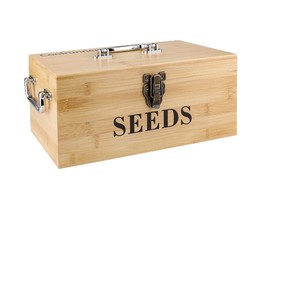 Wooden <b>Seed</b> <b>Storage</b> Box With Compartment Flip Top For Garden Tools And <b>Seeds</b> Organizing - Product Image 5