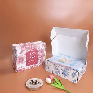 Emballage personnalisé en carton rose avec logo, boîte à courrier avec autocollant personnalisé, boîte cadeau, boîte à courrier en carton ondulé pour l'emballage de vêtements - Product Image 3