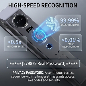 Serratura Intelligente Biometrica con Riconoscimento Facciale e Impronte Digitali, Wi-Fi Tuya Cloud, <span class=keywords><strong>Accesso</strong></span> Senza Chiave per Porte in Acciaio, Cerraduras Inteligentes - Product Image 4