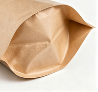 Sacs d'emballage alimentaire en papier kraft brun de haute qualité avec fermeture éclair, pochette en papier kraft personnalisée, pochette debout avec fenêtre