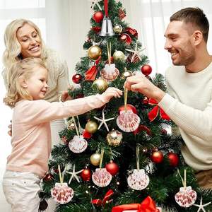 Conchas marinas para hacer adornos navideños, 36 Uds., conchas marinas colgantes de 1,5-2,3 pulgadas, conchas vieiras naturales - Product Image 4