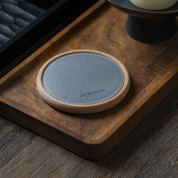 Ensemble de sous-verres ronds en bois et acier inoxydable avec design résistant à la chaleur pour restaurant, café, bar