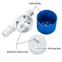 Vanne à flotteur de contrôle de niveau d'eau entièrement automatique Alahot Easy Install 1/2 pouce pour réservoir d'eau, tour, piscine