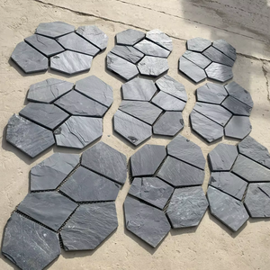 Hot Sales Natural Black Flagstone Irregular <strong>Mesh</strong> Paving <strong>Stone</strong> for Garden <strong>Stone</strong> Mat High Quality Outdoor Paving <strong>Stone</strong> - Product Image 1