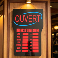 Letrero LED Personalizado con Horario de Apertura, Letrero LED con Horario de Funcionamiento Semanal para Cafetería, Tienda Minorista, Letrero de Pared