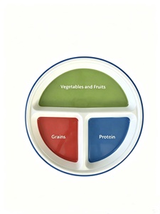 Assiette de portion pour diabétiques, assiette nutritionnelle bariatrique pour <span class=keywords><strong>la</strong></span> perte de poids chez les adultes, assiette de repas équilibrée pour le dîner - Product Image 5