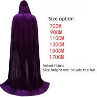Cape en velours à capuche pour adultes et enfants, idéale pour Halloween, le cosplay, les costumes de vampire et les soirées à thème