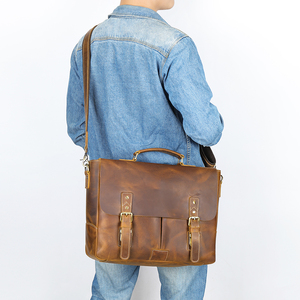 MARRANT Vintage pazzo cavallo valigetta in pelle da uomo in vera pelle borsa <span class=keywords><strong>Messenger</strong></span> 14/15 pollici per Laptop borsa in pelle valigetta da uomo - Product Image 3