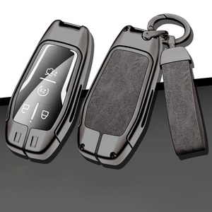 Housse de clé de voiture en cuir en alliage à la mode pour <span class=keywords><strong>Ford</strong></span> Fusion Mondeo Mustang F-150 Explorer Edge 2015 2016 2017 2018 <span class=keywords><strong>porte</strong></span>-clés - Product Image 1