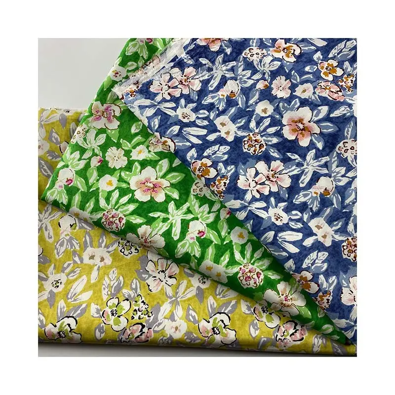 Tissu à fleurs tout en popeline de coton 40S 110*70 robe pour femmes en tissu imprimé numérique pour enfants avec chemise à bretelles