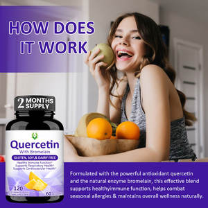 Cápsulas de quercetina ODM OEM, suplemento dietético con bromelina que promueve un sistema inmunológico saludable y apoya la salud respiratoria - Product Image 5