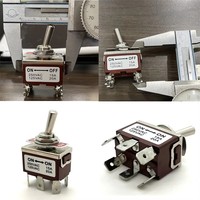 Petit interrupteur à bascule 250V 15A, interrupteur à bascule variable marche-arrêt DPDT, interrupteur à bascule standard américain, couvercle, courant sélectionnable 3-15A