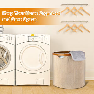 Multifunctionele opvouwbare opbergmand van stof met kunststof frame, huishoudelijke wasmand, speelgoedwasmand - Product Image 1