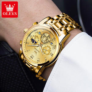 OLEVS-reloj deportivo de cuarzo para hombre, cronógrafo de acero inoxidable, resistente al agua, con logotipo personalizado, clásico, 2859 - Product Image 4