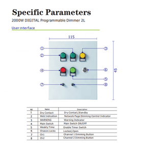 Controlador de Iluminación Digital LED Programable Bilihondim PLC, Regulador de Intensidad Ajustable de Alta Potencia 2KW 2 Canales para Granjas Avícolas - Product Image 2