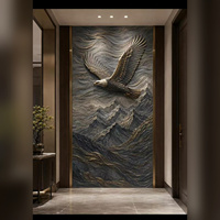 Panneau mural en PVC imprimé 3D 5D 8D de luxe, ignifuge et étanche, prix usine, pour projets hôteliers