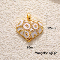 Breloques DIY faites à la main pour bijoux, perles baroques 18 carats, breloques en forme de cœur en coquillage blanc pour la fabrication de bijoux