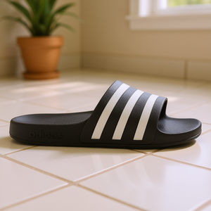 อาดิดาส อาดิเลตต์ อควา ยูนิเซ็กส์รองเท้าแตะสีดำ/สีขาวลาย EVA แห้งเร็วฤดูร้อนรองเท้าแตะเปิดนิ้วเท้า F35543 - Product Image 2