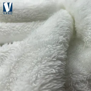 厂家批发保暖柔软100% 涤纶220gsm单面毛绒PD shu天鹅绒夏尔巴羊毛面料冬季大衣玩具