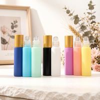 Flacons roll-on en verre de 10 ml, série Macaron, couleurs pastel, vides, pour huiles parfumées, avec bille en acier, pour personnalisation, vente en gros