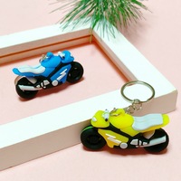 Porte-clés moto 3D en silicone souple et alliage de zinc avec impression numérique, pendentif moto de course de dessin animé pour cadeau