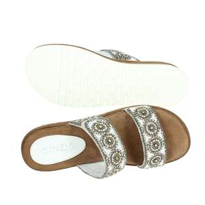 Sandalias de Tacón Cinzia Soft Donna Ciabatta Con Zeppa Blancas para Mujer, Talla 37 - Product Image 6