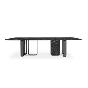 Italian minimalist CC nove Ceramic Dining Table Laminam rectangular designer minimalist home dining table restaurant long tab