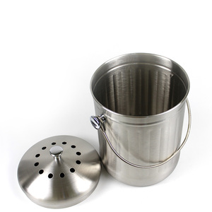 Cubo de <span class=keywords><strong>compost</strong></span> de comida de acero inoxidable de 1,3 galones, contenedor de <span class=keywords><strong>compost</strong></span> de gusano de cocina con filtros de carbón para Cocina - Product Image 5