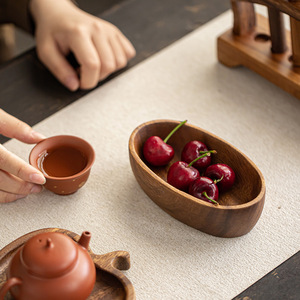 Wooden Boat Shaped Fruit <b>Tray</b> Walnut Material For Snacks Fruits Desserts Tea Nuts Dried Fruits Serving <b>Trays</b> - Product Image 4