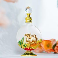 Flacons de parfum cylindriques en verre transparent argenté antique, sérigraphie, bouchon en caoutchouc, capacité personnalisable (2 ml-100 ml), logo personnalisé