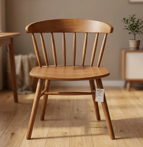 Silla de Comedor Moderna de Madera de Roble Macizo, Diseño sin Brazos, Patas Cónicas |   Asientos para Restaurantes Comerciales, Hoteles y Cafeterías - Product Image 3