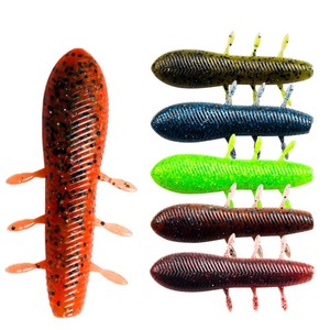 Señuelo de pesca de gusano blando de 10 cm, de hundimiento lento, deslizante, de alta densidad, sin plomo, con anzuelo de manivela, para pesca de lubina y señuelos de fondo - Product Image 1