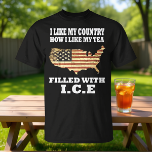 Me gusta mi país como me gusta mi té lleno de hielo - Camiseta - Product Image 3